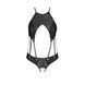 Боді з відкритим доступом Passion TASMINA BODY XXL/XXXL, black, екошкіра, шнурівки, ажурні мережива SO8489 фото 3