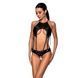 Боді з відкритим доступом Passion TASMINA BODY XXL/XXXL, black, екошкіра, шнурівки, ажурні мережива SO8489 фото 1