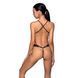 Боді з відкритим доступом Passion TASMINA BODY XXL/XXXL, black, екошкіра, шнурівки, ажурні мережива SO8489 фото 2