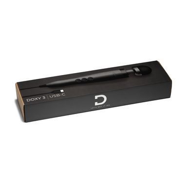 Вібромасажер DOXY3 USB-C Massager MATTE BLACK, кабель USB-C, регульована інтенсивність, компактний SX2453 фото