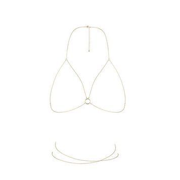 Цепочка портупея Bijoux Indiscrets Magnifique Bra Chain - Gold, украшение на тело SO2656 фото