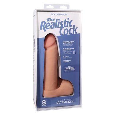 Фаллоимитатор Doc Johnson The Realistic Cock 8 inch White - ULTRASKYN, Vack-U-Lock, диаметр 5,1см SO1551 фото