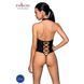 Боди из эко-кожи с имитацией шнуровки и открытым доступом Nancy Body black S/M - Passion SO5371 фото 2