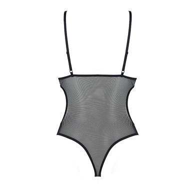 Боді з ажурним ліфом Passion CHRISTA BODY L/XL, black SO5753 фото