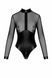 Боді Noir Handmade F321 Edge wetlook and mesh body with rings - S SX0357 фото 7