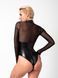 Боді Noir Handmade F321 Edge wetlook and mesh body with rings - S SX0357 фото 4