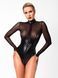 Боді Noir Handmade F321 Edge wetlook and mesh body with rings - S SX0357 фото 3