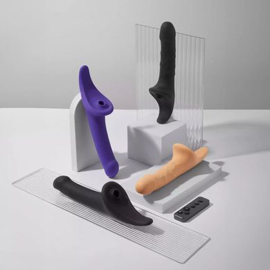 Вібронасадка для страпону з вакуумною стимуляцією Strap-On-Me Multi Orgasm Realistic Dildo L Black SX4038 фото