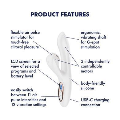 Вакуумний вібратор-кролик Satisfyer Pro+ G-Spot Generation 2 White SX4315 фото