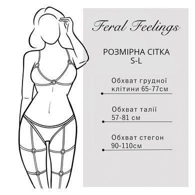 Портупея на груди Feral Feelings - Harness Bra, ліф, натуральна шкіра, колір білий SO3438 фото