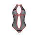 Сітчасте боді з мереживом на грудях Passion SATARA BODY XXL/XXXL red SO8474 фото 3
