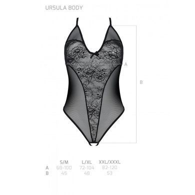 Боди с ажурным декором и открытым шагом Ursula Body black S/M &mdash; Passion SO5830 фото