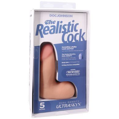 Фалоімітатор Doc Johnson The Realistic Cock ULTRASKYN - 5 Inch with Balls Vanilla SX4482 фото