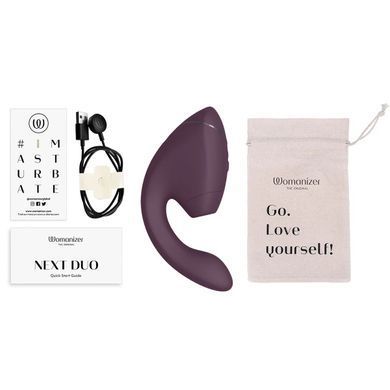 Подвійний вакуумний кліторальний стимулятор з вібрацією Womanizer Next Duo - Dark Purple SX3867 фото