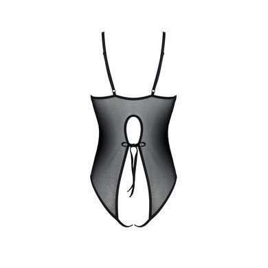 Боди с ажурным декором и открытым шагом Ursula Body black XXL/XXXL &mdash; Passion SO5831 фото