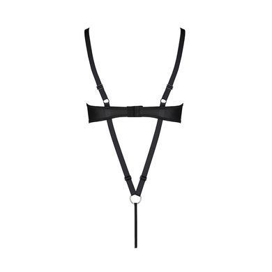 Боді з екошкіри Passion CELINE BODY XXL/XXXL, black, з доступом, відкритий SO6405 фото