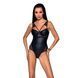 Боди из эко-кожи и кружева Loona Body black S/M - Passion SO5356 фото 1