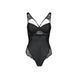 Боди из эко-кожи и кружева Loona Body black S/M - Passion SO5356 фото 3