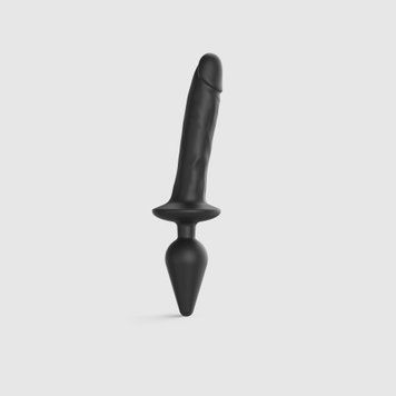 Анальная пробка с дилдо Strap-On-Me SWITCH PLUG-IN REALISTIC DILDO BLACK - XXL SO6830 фото