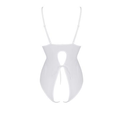 Боди с ажурным декором и открытым шагом Ursula Body white XXL/XXXL &mdash; Passion SO5834 фото
